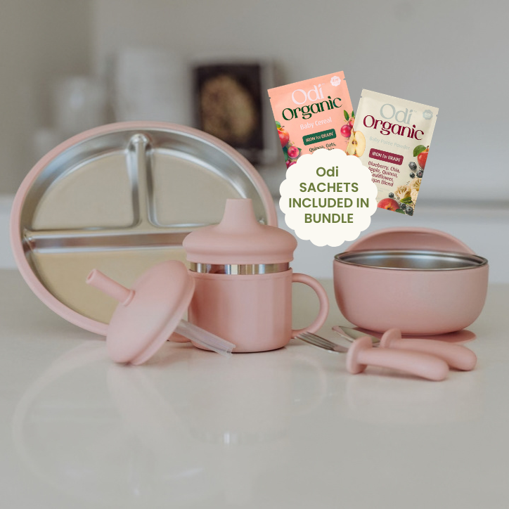 The Complete Baby Stainless Steel Dinnerware Bundle with Odi
