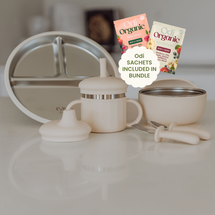 The Complete Baby Stainless Steel Dinnerware Bundle with Odi