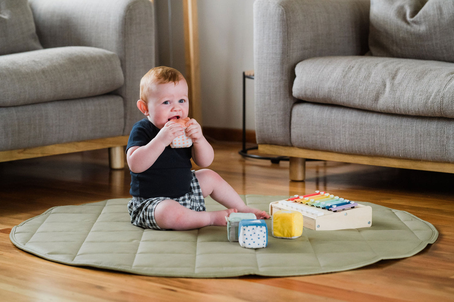 Quilted Vegan Leather Play Mat