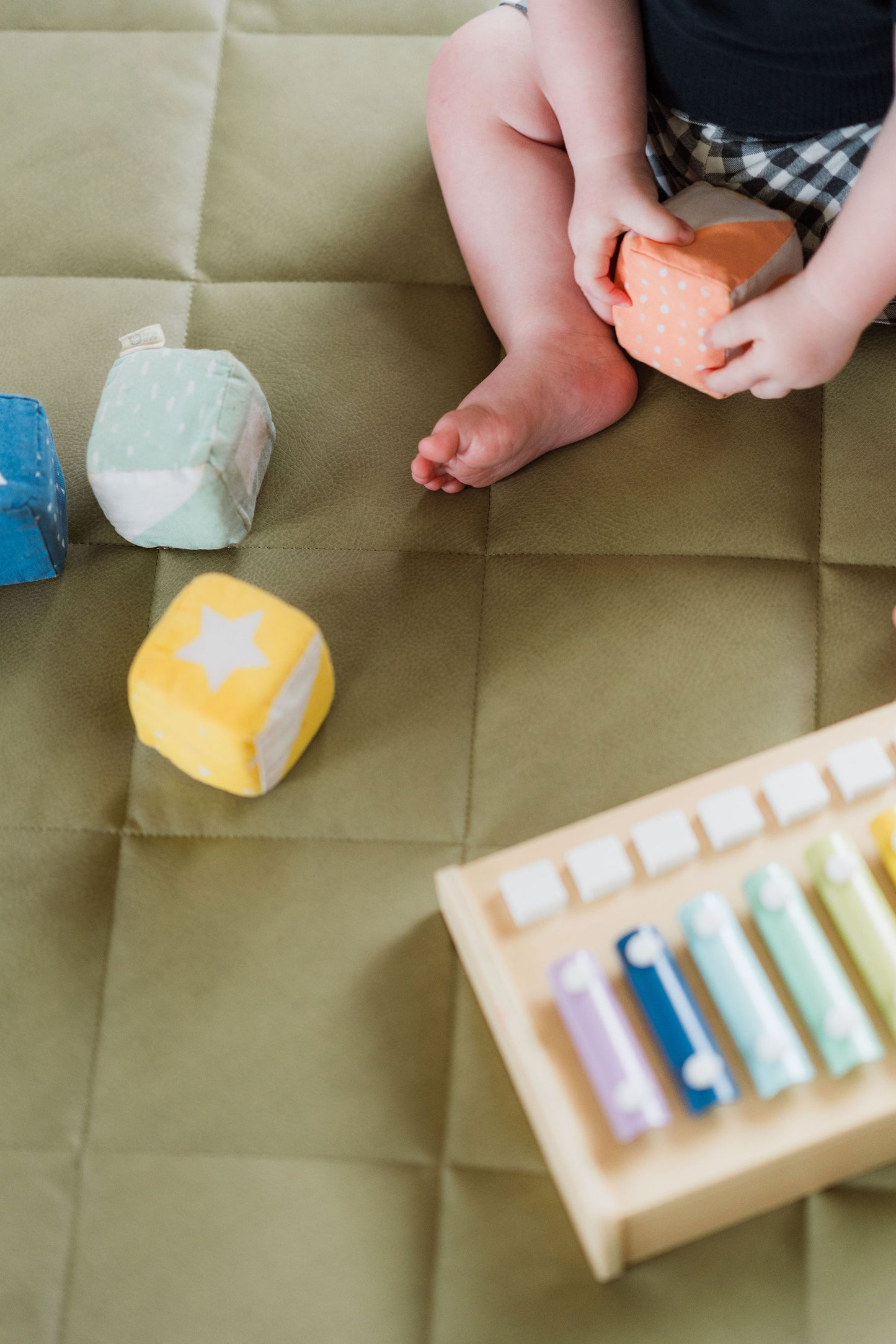 Quilted Vegan Leather Play Mat